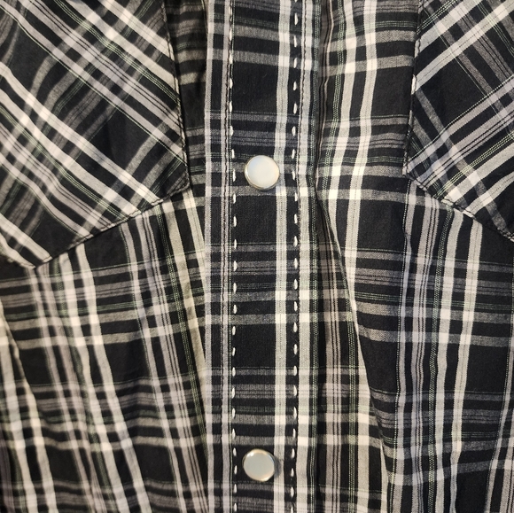 Mens black and white western shirt - Picture 4 of 5
